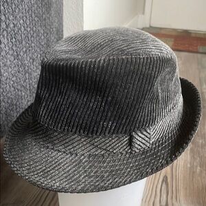 Chic Black Corduroy Fedora